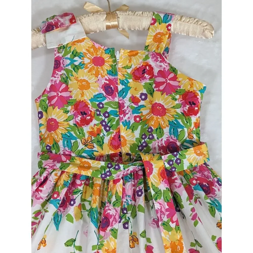 Bonnie Jean Girls 8 Dress Floral Spring A Few Marks Shown In Photos Ch 27 W 23